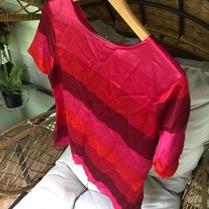 Liz Claiborne Satin T-shirt with Keyhole Closure